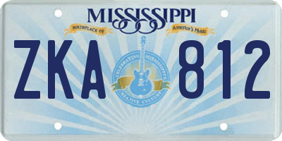 MS license plate ZKA812