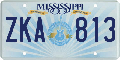 MS license plate ZKA813