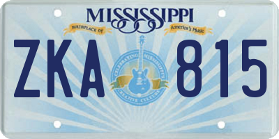MS license plate ZKA815