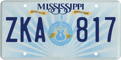 MS license plate ZKA817