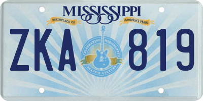 MS license plate ZKA819