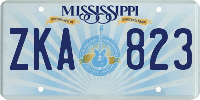 MS license plate ZKA823