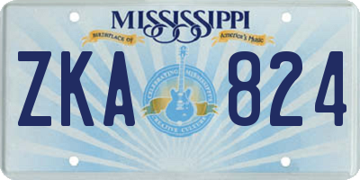 MS license plate ZKA824