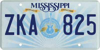 MS license plate ZKA825