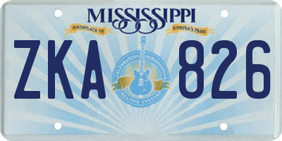 MS license plate ZKA826