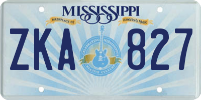 MS license plate ZKA827