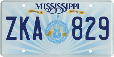 MS license plate ZKA829