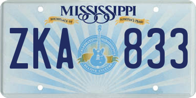 MS license plate ZKA833