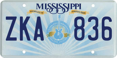 MS license plate ZKA836