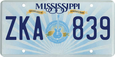 MS license plate ZKA839