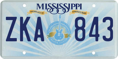 MS license plate ZKA843