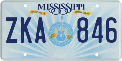 MS license plate ZKA846