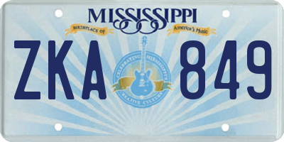 MS license plate ZKA849