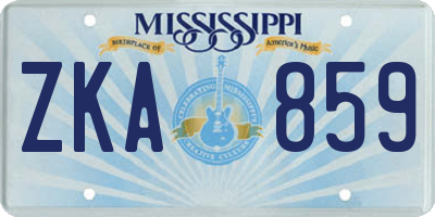 MS license plate ZKA859