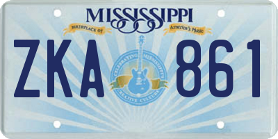 MS license plate ZKA861