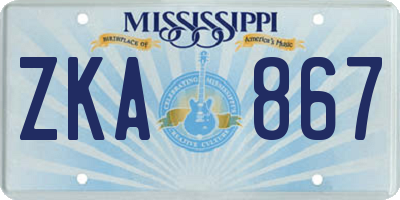 MS license plate ZKA867