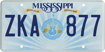 MS license plate ZKA877