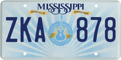 MS license plate ZKA878