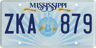 MS license plate ZKA879