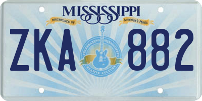 MS license plate ZKA882