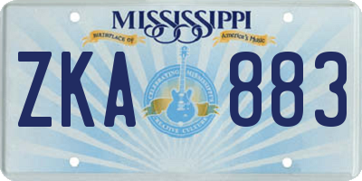 MS license plate ZKA883