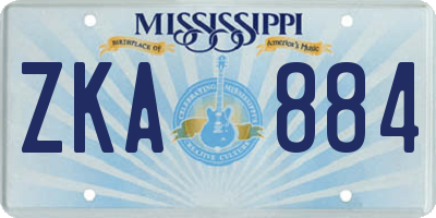 MS license plate ZKA884