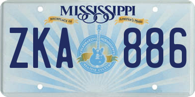 MS license plate ZKA886