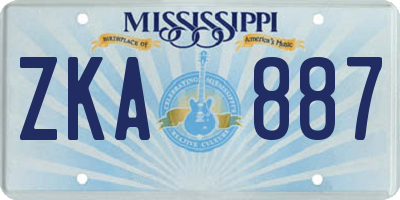 MS license plate ZKA887