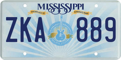 MS license plate ZKA889