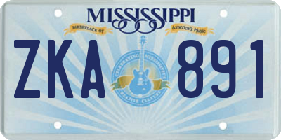 MS license plate ZKA891