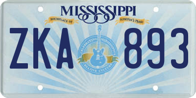 MS license plate ZKA893