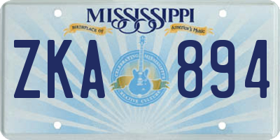 MS license plate ZKA894