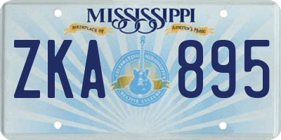 MS license plate ZKA895