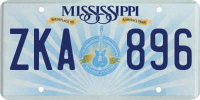 MS license plate ZKA896