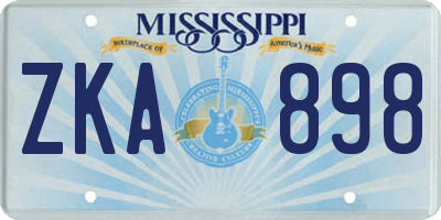 MS license plate ZKA898