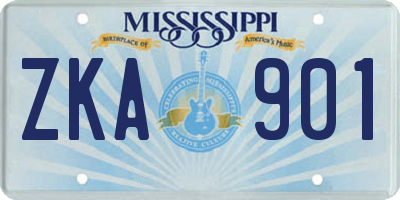 MS license plate ZKA901