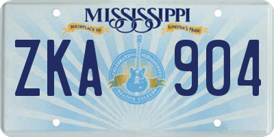 MS license plate ZKA904