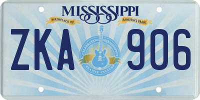MS license plate ZKA906