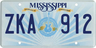 MS license plate ZKA912