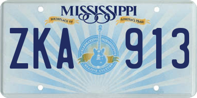 MS license plate ZKA913