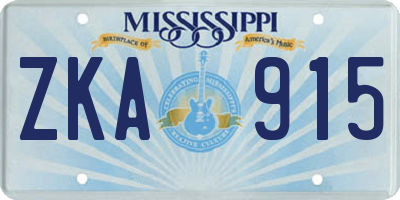 MS license plate ZKA915