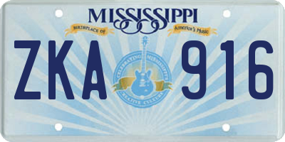 MS license plate ZKA916
