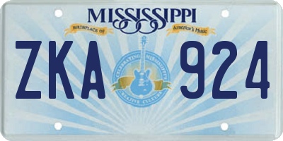 MS license plate ZKA924
