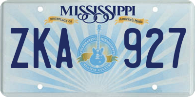 MS license plate ZKA927