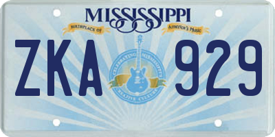 MS license plate ZKA929