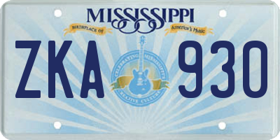 MS license plate ZKA930
