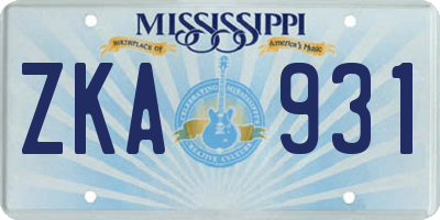 MS license plate ZKA931