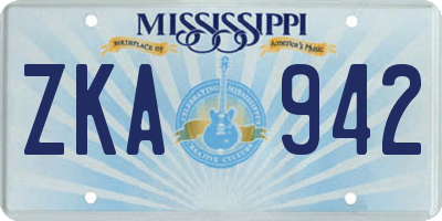 MS license plate ZKA942
