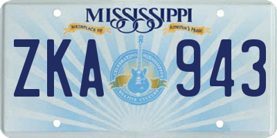MS license plate ZKA943