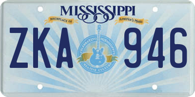 MS license plate ZKA946